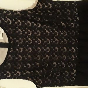 Ann Taylor loft little black dress with lace front and back size 8